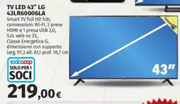 Coop TV LED 43” LG 43LR60006LA offerta