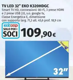 Coop TV LED 32” EKO K320HDGC offerta