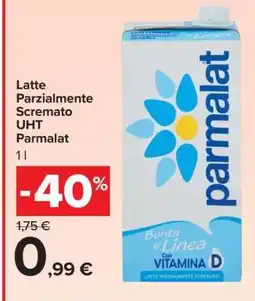 Carrefour Latte Parzialmente Scremato UHT Parmalat offerta
