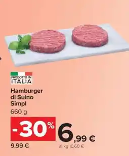 Carrefour Hamburger di Suino Simpl offerta