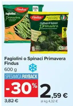 Carrefour Fagiolini o Spinaci Primavera Findus offerta