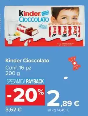 Carrefour Kinder Cioccolato offerta