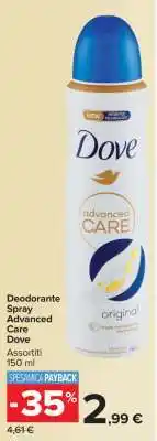 Carrefour Deodorante Spray Advanced Care Dove offerta