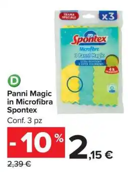Carrefour Panni Magic in Microfibra Spontex offerta