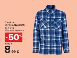 Carrefour Camicia in Pile a Quadretti offerta
