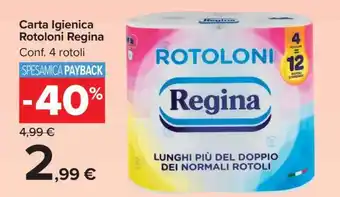 Carrefour Carta Igienica Rotoloni Regina offerta
