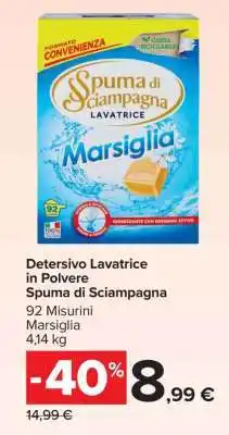 Carrefour Detersivo Lavatrice in Polvere Spuma di Sciampagna offerta
