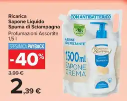 Carrefour Ricarica Sapone Liquido Spuma di Sciampagna offerta