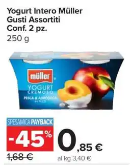 Carrefour Yogurt Intero Müller Gusti Assortiti Conf. 2 pz offerta