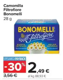 Carrefour Camomilla Filtrofiore Bonomelli offerta