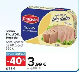 Carrefour Tonno Filo d’Olio Donzela offerta