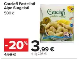 Carrefour Carciofi Pastellati Alpe Surgelati offerta