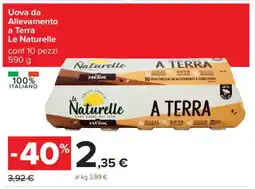 Carrefour Uova da Allevamento a Terra Le Naturelle offerta