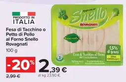 Carrefour Fesa di Tacchino o Petto di Pollo al Forno Snello Rovagnati offerta