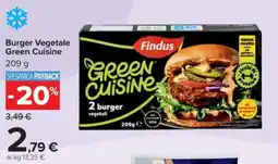 Carrefour Burger Vegetale Green Cuisine offerta