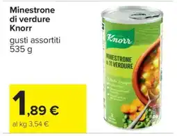 Carrefour Minestrone di verdure Knorr offerta
