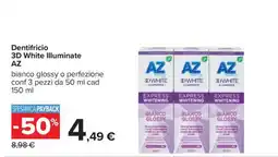 Carrefour Dentifricio 3D White Illuminate AZ offerta