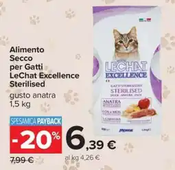 Carrefour Alimento Secco per Gatti LeChat Excellence Sterilised offerta