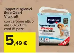 Carrefour Tappetini Igienici Stop Odori Vitakraft offerta