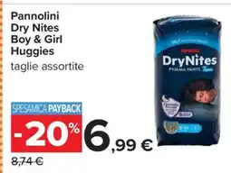 Carrefour Pannolini Dry Nites Boy & Girl Huggies offerta