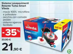 Carrefour Sistema Lavapavimenti Rotante Turbo Smart Vileda offerta