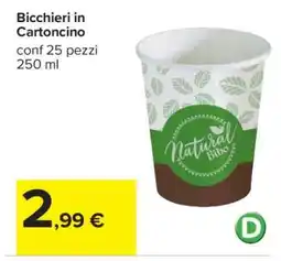 Carrefour Bicchieri in Cartoncino offerta