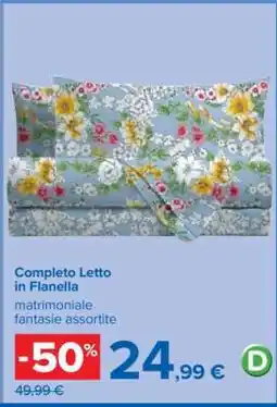 Carrefour Completo Letto in Flanella offerta