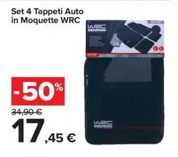 Carrefour Set 4 Tappeti Auto in Moquette WRC offerta