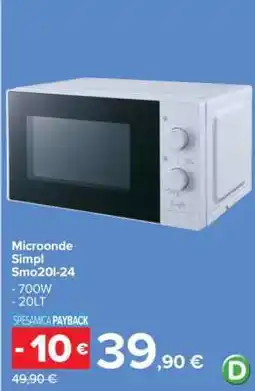 Carrefour Microonde Simpl Smo20l-24 offerta
