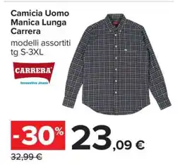 Carrefour Camicia Uomo Manica Lunga Carrera offerta