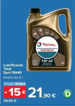Carrefour Lubrificante Total Synt 5W40 offerta