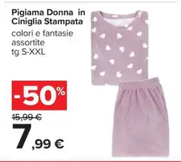 Carrefour Pigiama Donna in Ciniglia Stampata offerta