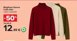 Carrefour Maglione Donna Collo Alto offerta