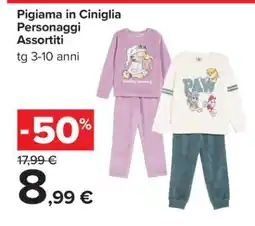 Carrefour Pigiama in Ciniglia Personaggi Assortiti offerta