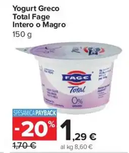 Carrefour Express Yogurt Greco Total Fage Intero o Magro offerta