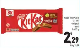 Conad Margherita Wafer ricoperto KIT KAT original dark offerta
