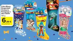 Carrefour Express Calza Bluey, Dragonbalĺ, Ovosauro, Pricipesse e altro Dolfin offerta