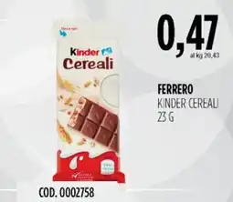 Carico Cash & Carry Ferrero kinder cereali offerta