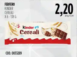 Carico Cash & Carry Ferfero kinder cereali offerta