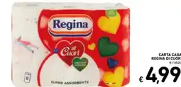 Spazio Conad Carta casa REGINA DI CUORI 6 rotoli offerta