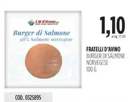 Carico Cash & Carry Fratelli d'avino burger di salmone norvegese offerta