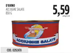 Carico Cash & Carry D'avino acciughe salate offerta