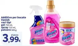 Sigma Additivo per bucato Vanish gel,spray,polvere offerta