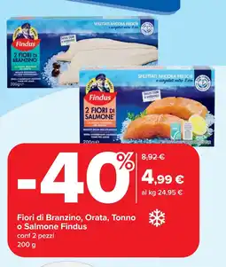 Carrefour Fiori di Branzino, Orata, Tonno o Salmone Findus offerta