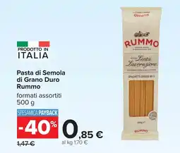 Carrefour Pasta di Semola di Grano Duro Rummo offerta