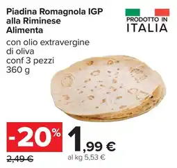 Carrefour Piadina Romagnola IGP alla Riminese Alimenta offerta