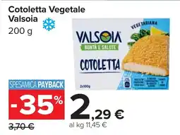 Carrefour Cotoletta Vegetale Valsoia offerta