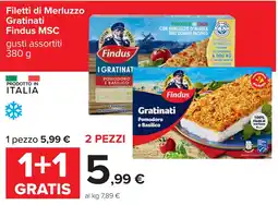Carrefour Filetti di Merluzzo Gratinati Findus MSC offerta
