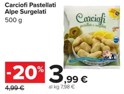 Carrefour Carciofi Pastellati Alpe Surgelati offerta