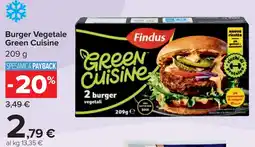 Carrefour Burger Vegetale Green Cuisine offerta